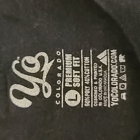 YO Colorado black tee shirt rattlesnake graphic size large white - Picture 6 of 6